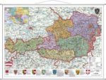 Stiefel Wandkarte Großformat Österreich, politisch, mit Metallbeleistung