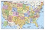 Stiefel Wandkarte Kleinformat USA, Bundesstaaten mit Postleitzahlen, englische Ausgabe, ohne Metallstäbe