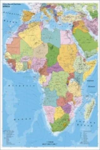 Stiefel Wandkarte Großformat Afrika, politischmit Postleitbereichen , englische Ausgabe, ohne Metallstäbe
