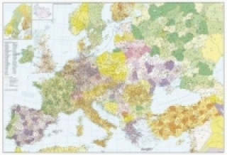 Stiefel Wandkarte Großformat Europa mit Türkei, Straßen- und Postleitzahlenkarte, ohne Metallstäbe
