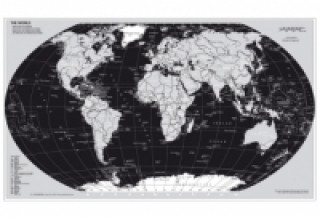 Stiefel Wandkarte Kleinformat Weltkarte, Silberedition, englische Ausgabe, ohne Metallstäbe. The World