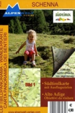 Alpenwelt Luftbildpanorama & Wanderkarte Schenna