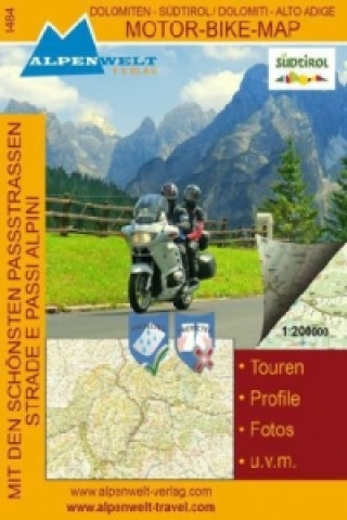Dolomiten - Südtirol, Motor-Bike-Map. Dolomiti - Alto Adige, Motor-Bike-Map
