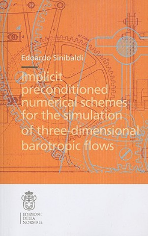 Implicit preconditioned numerical schemes for the simulation of three-dimensional barotropic flows