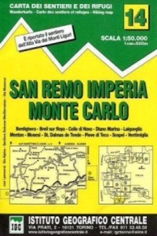 IGC Wanderkarte San Remo, Imperia, Monte Carlo