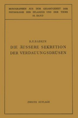 Die  ussere Sekretion Der Verdauungsdr sen