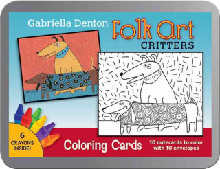 Folk Art Critters Gabriella Denton Coloring Cards