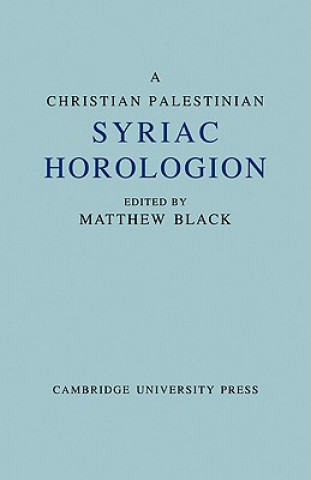 Christian Palestinian Syriac Horologion