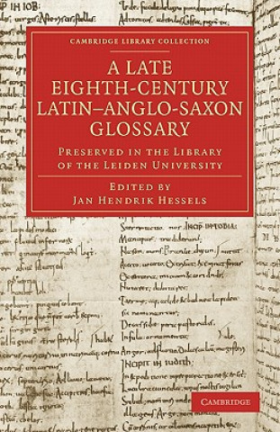 Late Eighth-Century Latin-Anglo-Saxon Glossary Preserved in the Library of the Leiden University
