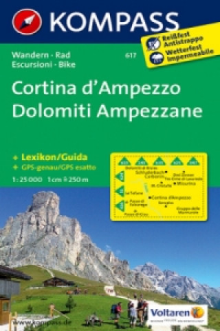 Kompass Karte Cortina d' Ampezzo, Dolomiti Ampezzane