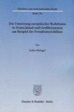 Die Umsetzung europäischer Richtlinien in Deutschland und Großbritannien am Beispiel der Fernabsatzrichtlinie.