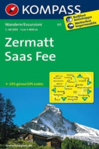 KOMPASS Wanderkarte Zermatt, Saas-Fee