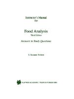 Instructor s Manual for Food Analysis, 1