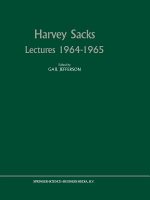 Harvey Sacks Lectures 1964-1965