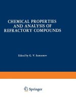 Chemical Properties and Analysis of Refractory Compounds / Khimicheskie Svoistva I Metody Analiza Tugoplavkikh Soedinenii /