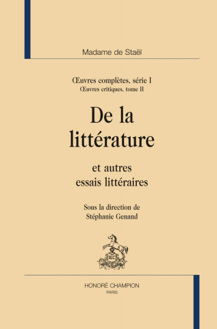 De La Literatu Oeuvres Comple Serie I T2