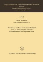Versuche Zur Erhoehung Der Feuerstandfestigkeit Sowie Zur Bestimmung Der Zulassigen Gewichtsbelastung Der Ziegel Beim Brand