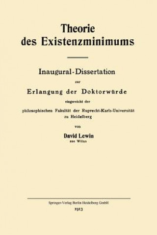 Theorie Des Existenzminimums