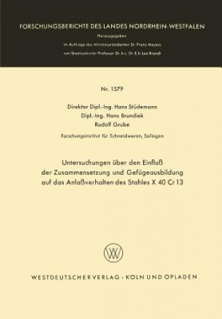 Untersuchungen  ber Den Einflu  Der Zusammensetzung Und Gef geausbildung Auf Das Anla verhalten Des Stahles X 40 Cr 13