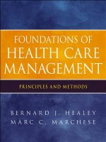 Foundations of Health Care Management - Principles and Methods