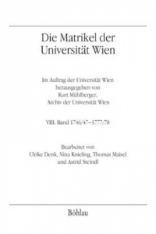 Die Matrikel der Universität Wien. Bd.8