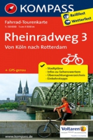 Fahrrad-Tourenkarte Rheinradweg 3, Von Köln nach Rotterdam. Tl.3