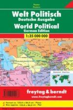 Freytag & Berndt Poster Welt, politisch, ohne Metallstäbe. World, political