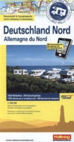 Promobil Reisemobil- & Campingkarte Deutschland Nord. Promobil Carte Camping & Caravaning Allemage du Nord. Promobil Camping- & Caravanning Map German