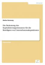Bedeutung des Kapitalisierungszinssatzes fur die Beteiligten von Unternehmensakquisitionen