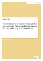 Unternehmenskooperation als strategisches Instrument im Hinblick auf die Steigerung der unternehmerischen Produktivitat