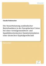 Steuerbelastung auslandischer Betriebsstatten in der Europaischen Union bei einer vermoegensendwert- und liquiditatsorientierten Standortsimulation ei