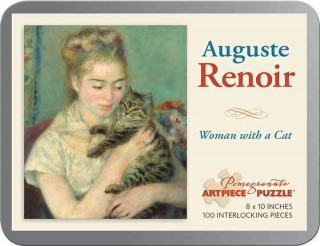 Auguste Renoir Woman with a Cat 100-Piece Jigsaw Puzzle