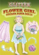 Glitter Flower Girl Sticker Paper Doll