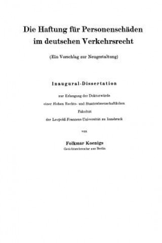 Die Haftung Fur Personenschaden Im Deutschen Verkehrsrecht