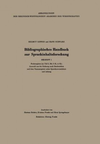 Bibliographisches Handbuch Zur Sprachinhaltsforschung