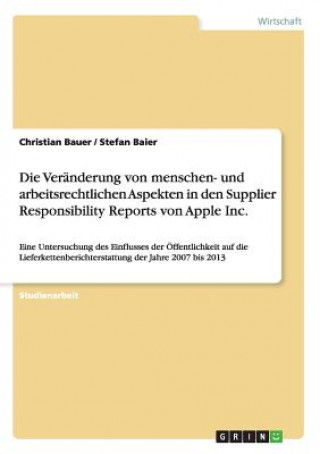 Veranderung von menschen- und arbeitsrechtlichen Aspekten in den Supplier Responsibility Reports von Apple Inc.