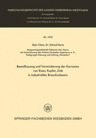 Beeinflussung Und Verminderung Der Korrosion Von Eisen, Kupfer, Zink in Industriellen Brauchwassern