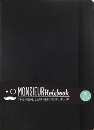 Monsieur Notebook - Real Leather A4 Black Sketch
