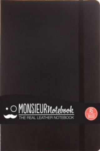 Monsieur Notebook Leather Journal - Black Ruled Large A5