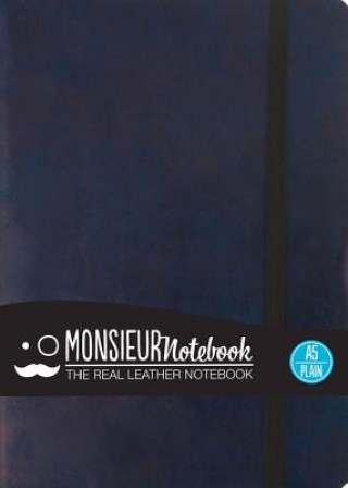 Monsieur Notebook - Real Leather A5 Navy Plain