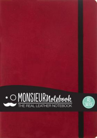Monsieur Notebook Leather Journal - Red Sketch Medium A5