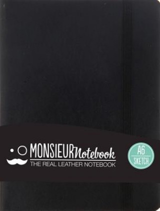 Monsieur Notebook Leather Journal - Black Sketch Small A6