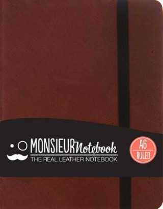 Monsieur Notebook Leather Journal - Brown Ruled Small A6