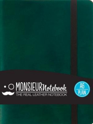 Monsieur Notebook Leather Journal - Green Plain Small A6