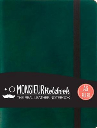 Monsieur Notebook Leather Journal - Green Ruled Small A6