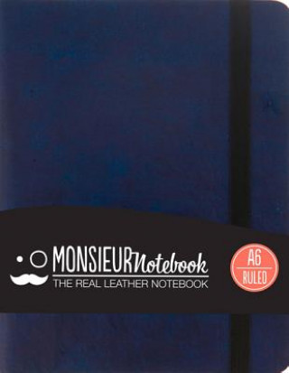 Monsieur Notebook - Real Leather A6 Navy Ruled