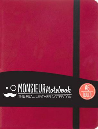 Monsieur Notebook Leather Journal - Pink Ruled Small A6