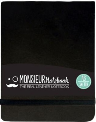 Monsieur Notebook Leather Journal - Landscape Black Sketch S