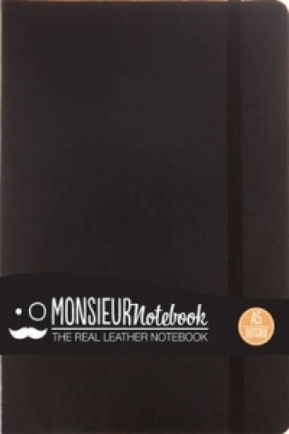Monsieur Notebook Black Leather Dot Grid Medium