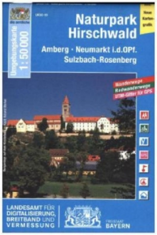 Topographische Karte Bayern Amberg, Neumarkt i. d. OPf., Sulzbach-Rosenberg, Naturpark Hirschwald